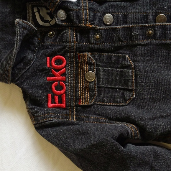 ecko unltd faded black lined snap closure denim jacket 24 months baby boy - Picture 3 of 9